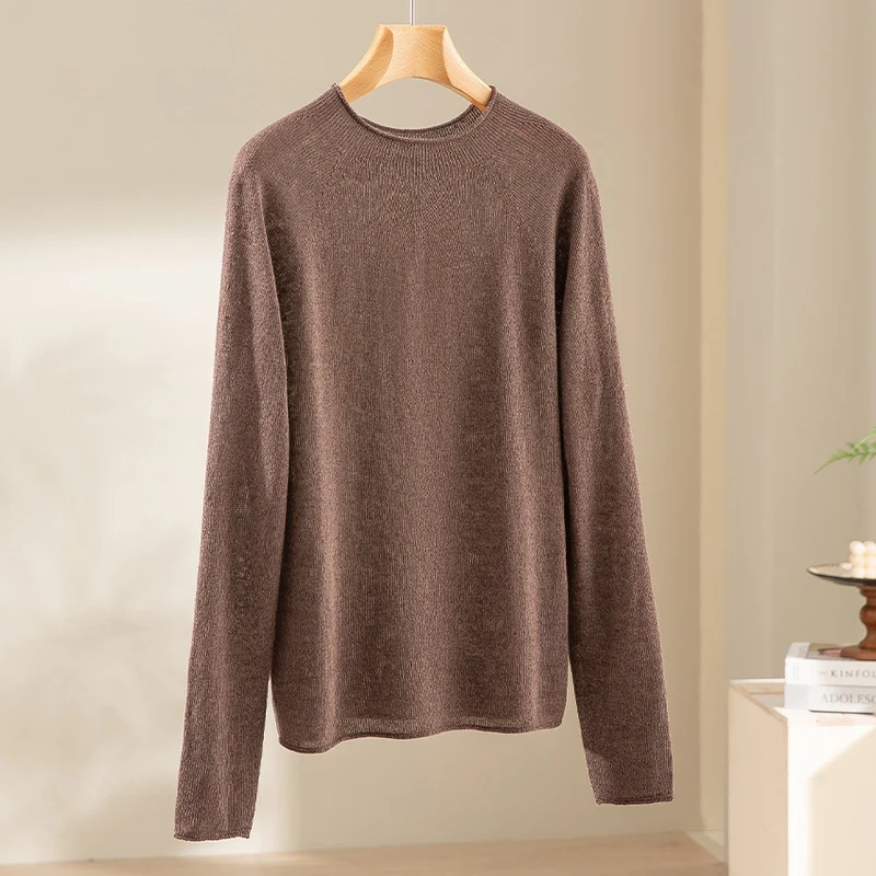 Damen Leichter Strukturstrick-Pullover mit Rundhalsausschnitt und legerer Boxy-Silhouette Drune