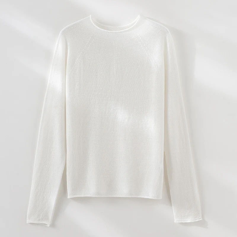 Damen Leichter Strukturstrick-Pullover mit Rundhalsausschnitt und legerer Boxy-Silhouette Drune