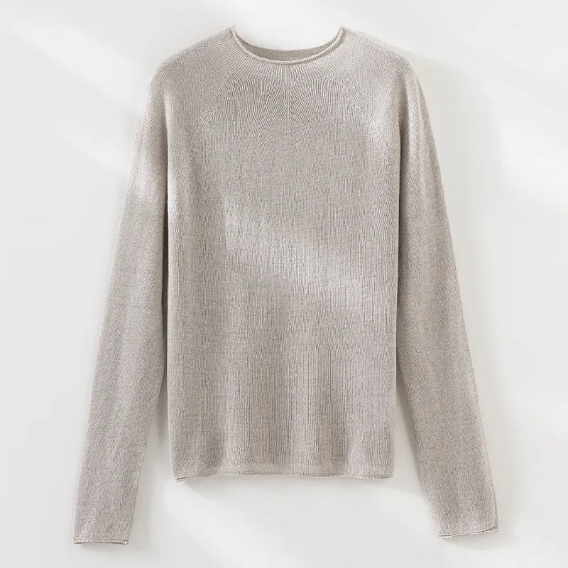 Damen Leichter Strukturstrick-Pullover mit Rundhalsausschnitt und legerer Boxy-Silhouette Drune