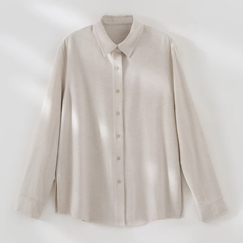 Damen Leichte Oversized-Hemdbluse aus Strukturjersey mit Kentkragen Drune