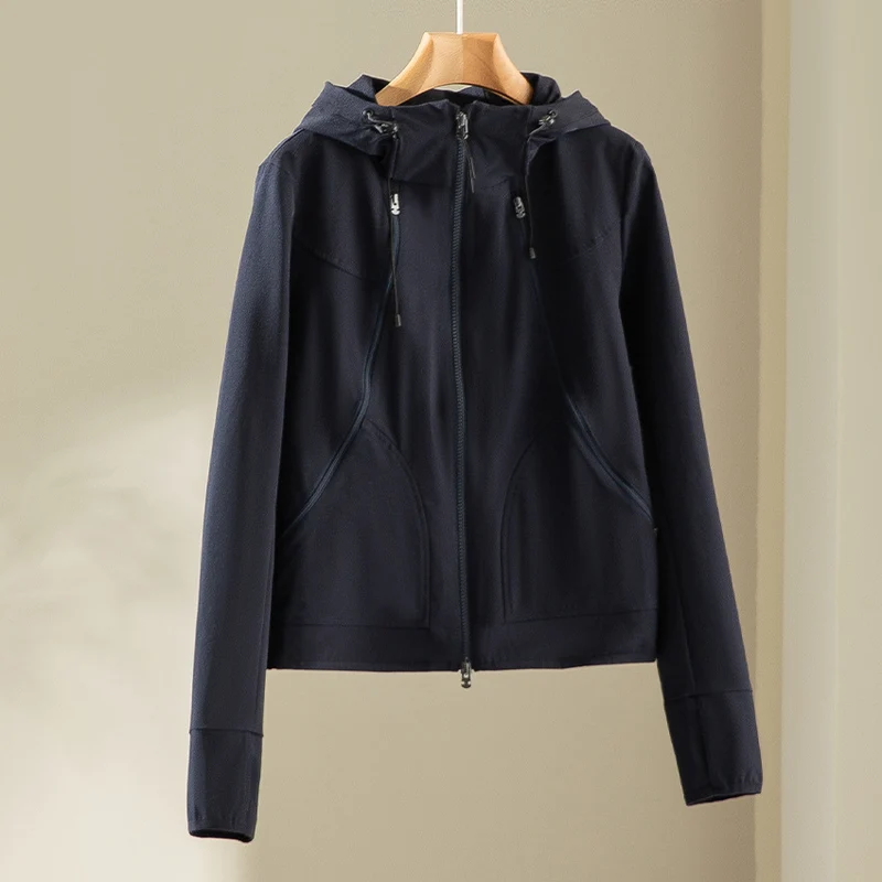 Damen Leichte Kapuzenjacke aus Funktionsfleece mit Zwei‑Wege‑Reißverschluss und ergonomischen Nähten Drune