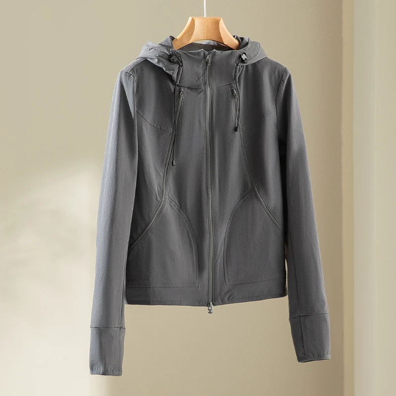 Damen Leichte Kapuzenjacke aus Funktionsfleece mit Zwei‑Wege‑Reißverschluss und ergonomischen Nähten Drune