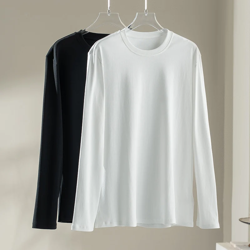Damen Langärmeliges Feines Modal-Basicshirt mit Rundhalsausschnitt Drune