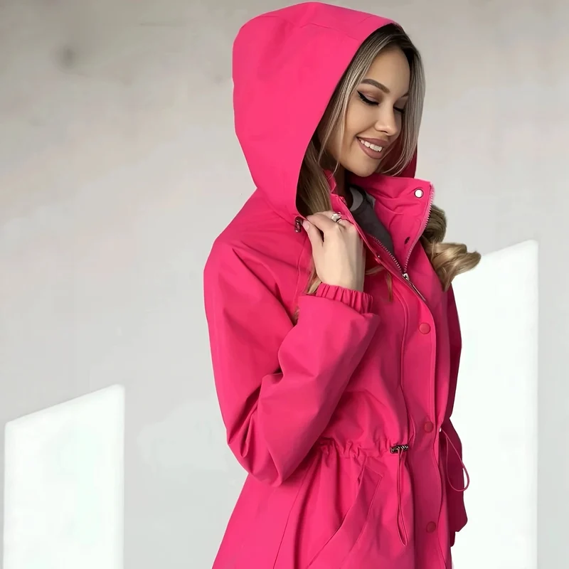 Damen Kapuzen-Parka mit Taillenzug und windabweisender Außenhülle Drune