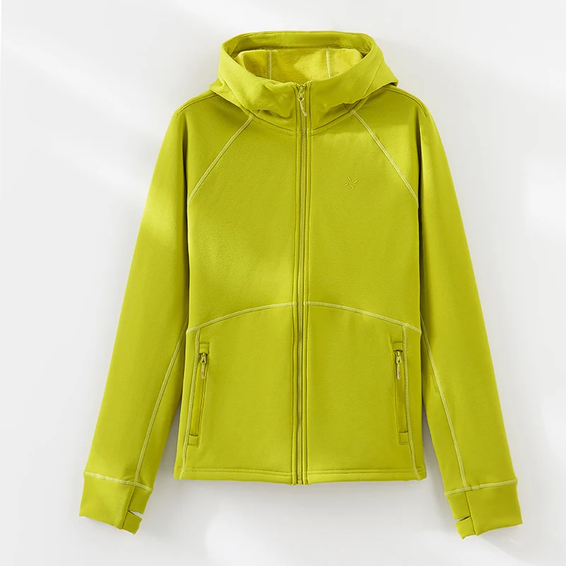 Damen Kapuzen-Fleecejacke mit durchgehendem Reißverschluss, ergonomischen Nähten und Reißverschlusstaschen Drune