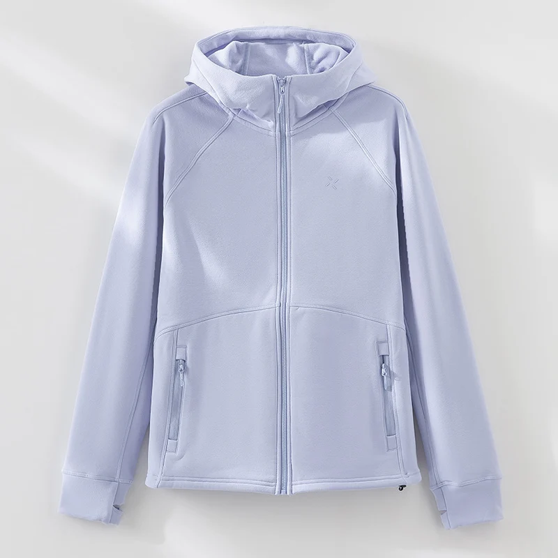 Damen Kapuzen-Fleecejacke mit durchgehendem Reißverschluss, ergonomischen Nähten und Reißverschlusstaschen Drune