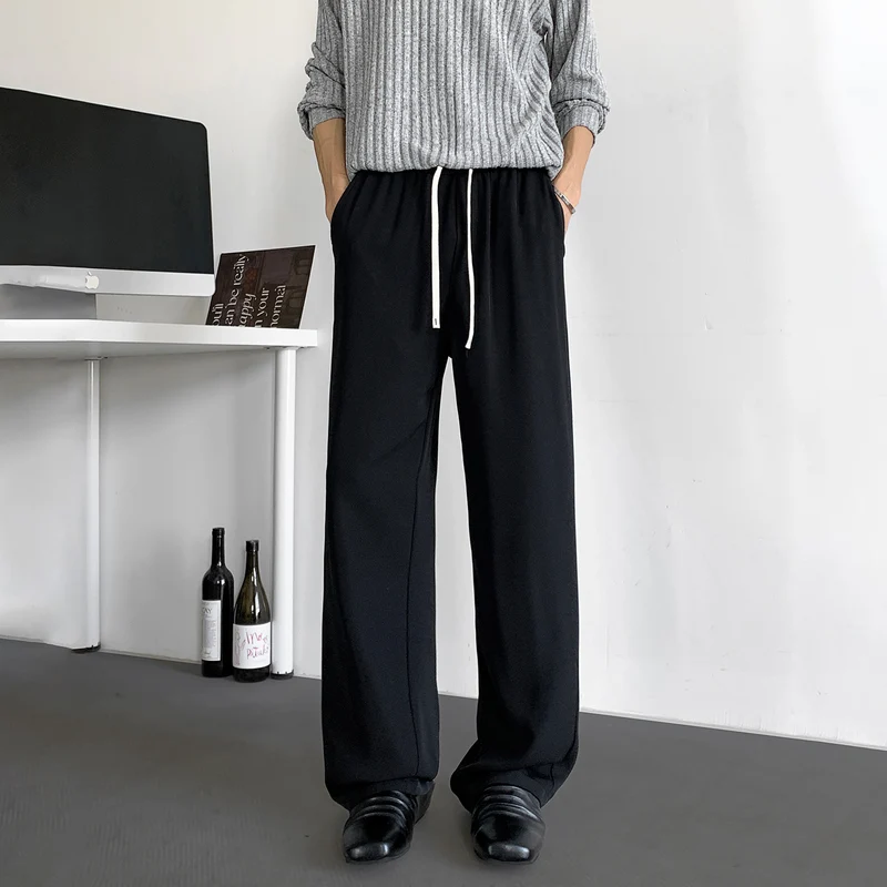 Herren Weite Relaxed-Fit Loungehose mit elastischem Bund und Tunnelzug Drune