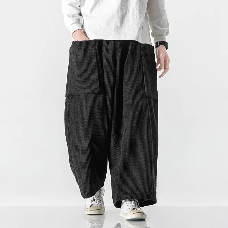 Herren Weite Cord-Culotte mit großen aufgesetzten Klappentaschen Drune