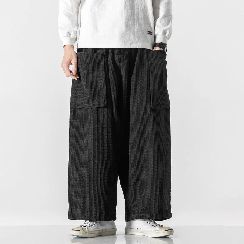 Herren Weite Cord-Culotte mit großen aufgesetzten Klappentaschen Drune