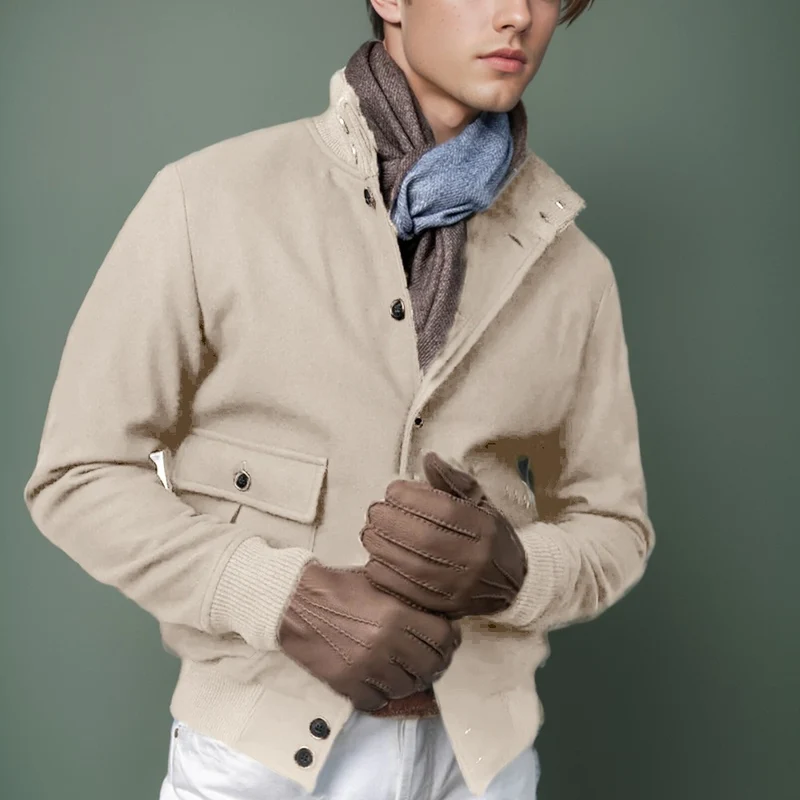 Herren modische Wolljacke mit warmem Innenfutter Drune