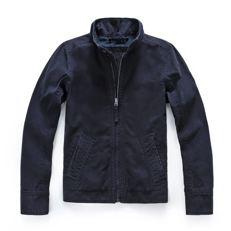 Herren leichte Baumwoll-Twill Feldjacke mit Stehkragen und Reißverschluss Drune