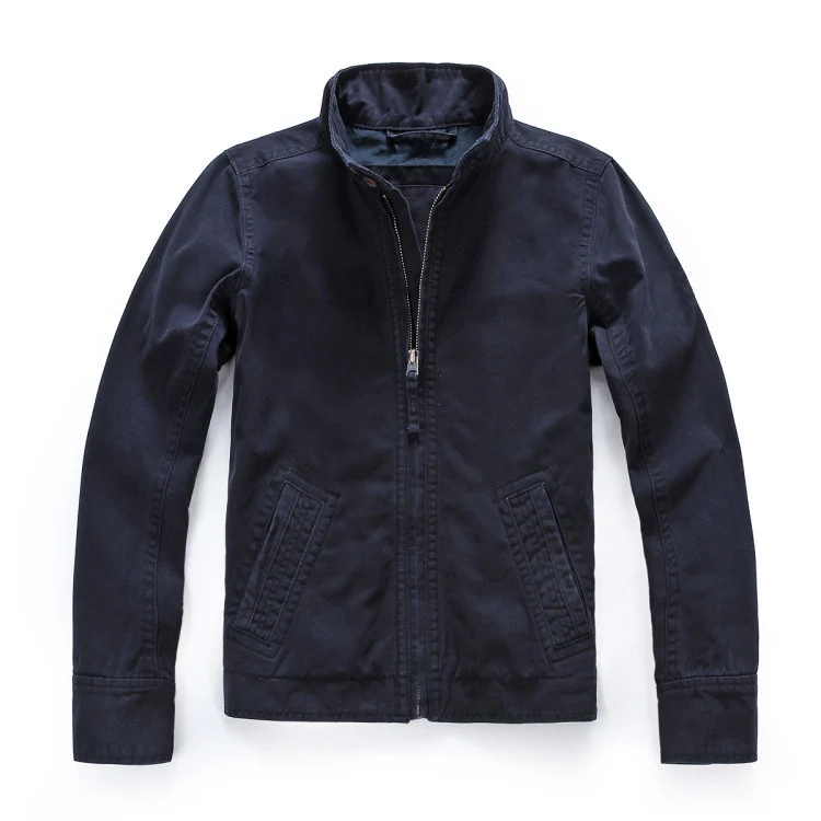 Herren leichte Baumwoll-Twill Feldjacke mit Stehkragen und Reißverschluss Drune