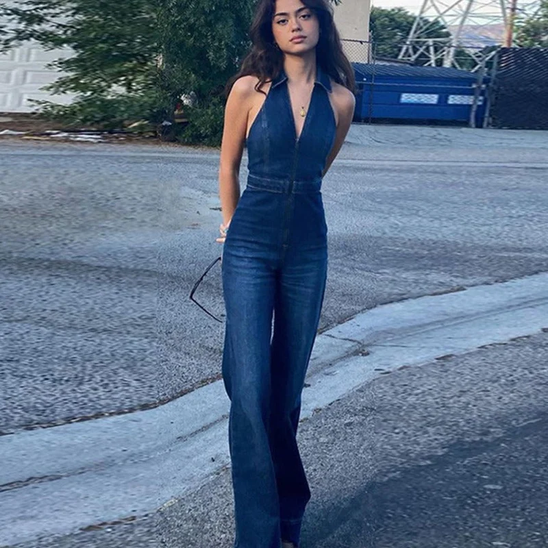 Drune | Denim Overall mit Neckholder