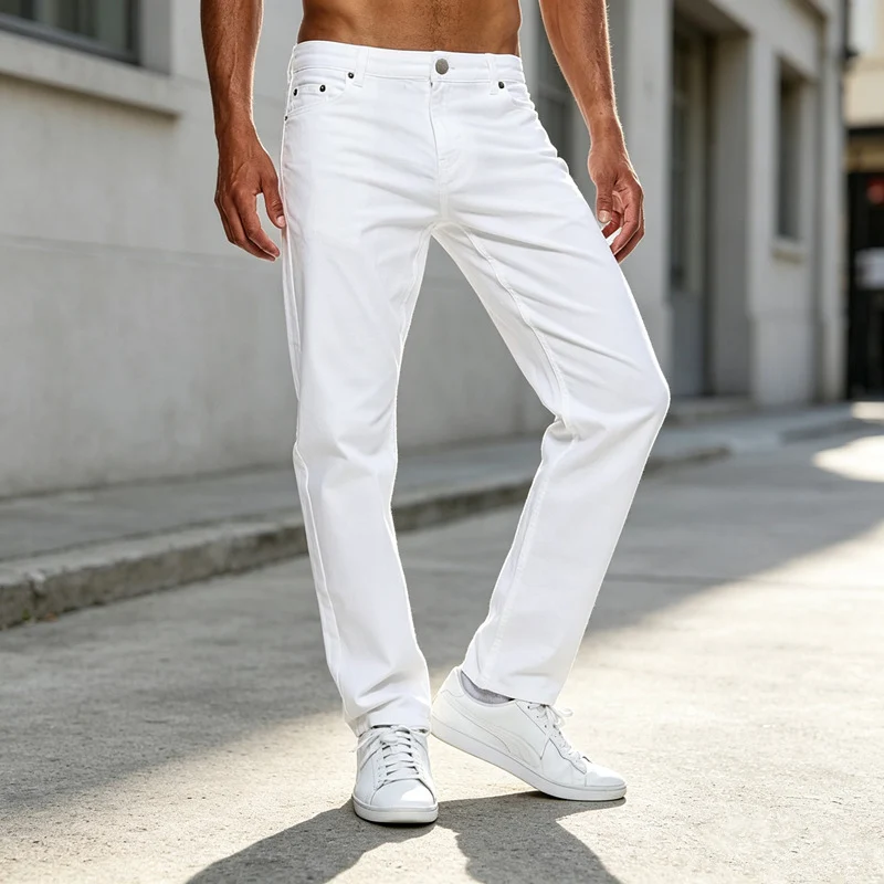 Herren Bequeme gerade geschnittene Jeans Drune