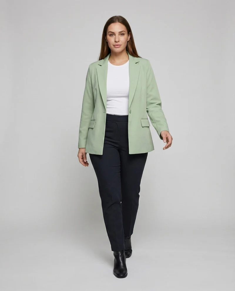 Damen Puristische Unstrukturierte Longblazer