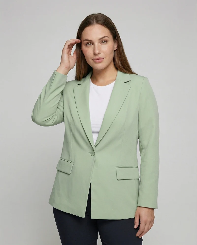 Damen Puristische Unstrukturierte Longblazer