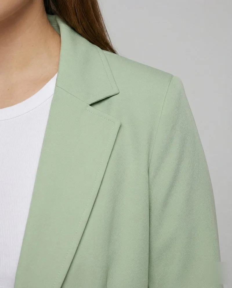 Damen Puristische Unstrukturierte Longblazer