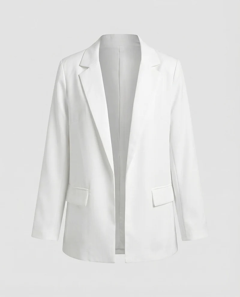Damen Puristische Unstrukturierte Longblazer