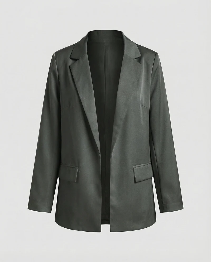 Damen Puristische Unstrukturierte Longblazer
