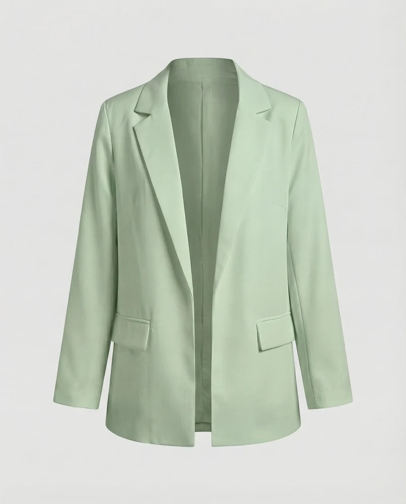 Damen Puristische Unstrukturierte Longblazer