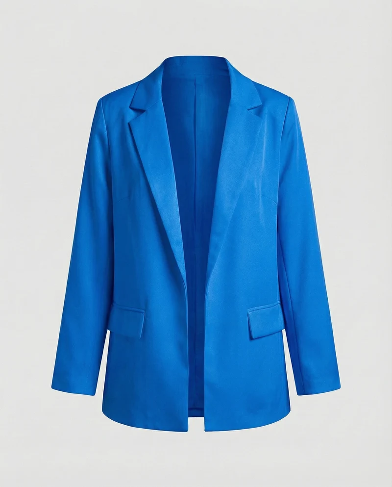 Damen Puristische Unstrukturierte Longblazer