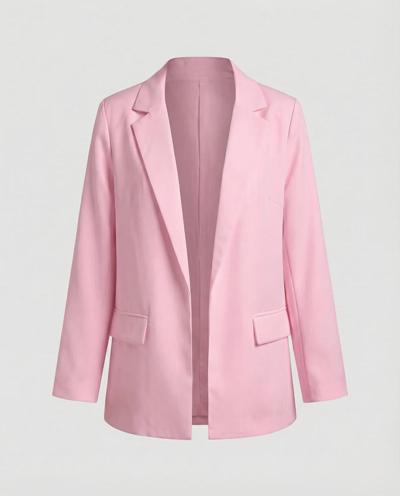 Damen Puristische Unstrukturierte Longblazer