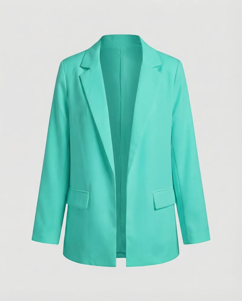 Damen Puristische Unstrukturierte Longblazer
