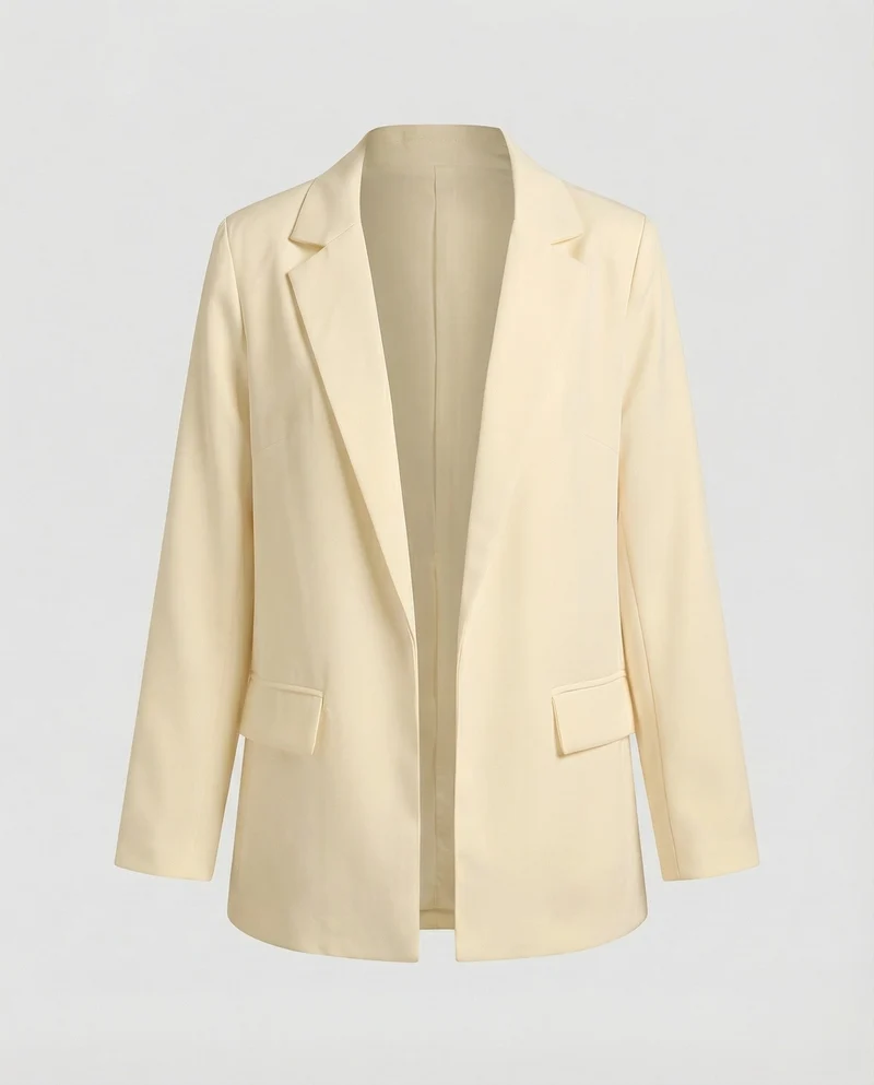 Damen Puristische Unstrukturierte Longblazer