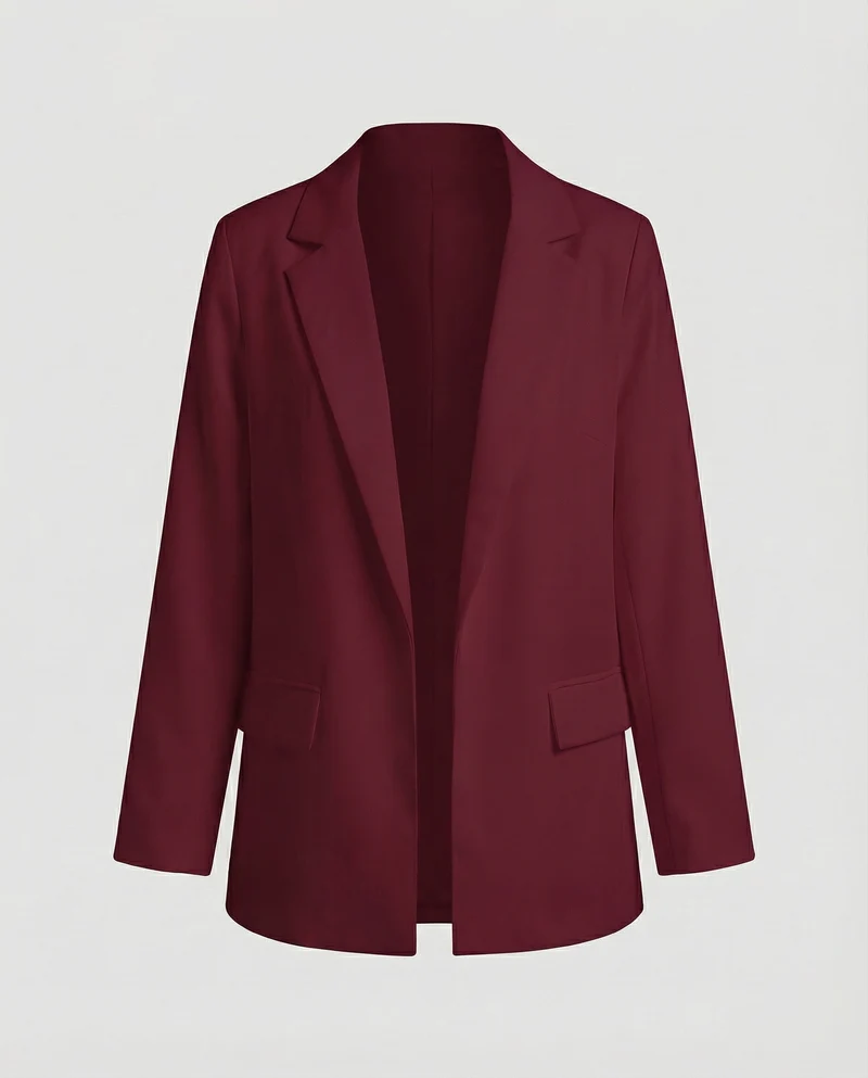Damen Puristische Unstrukturierte Longblazer