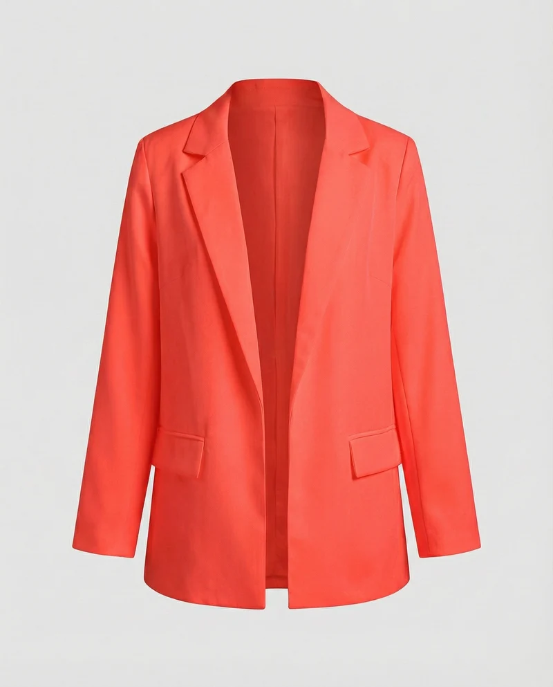 Damen Puristische Unstrukturierte Longblazer