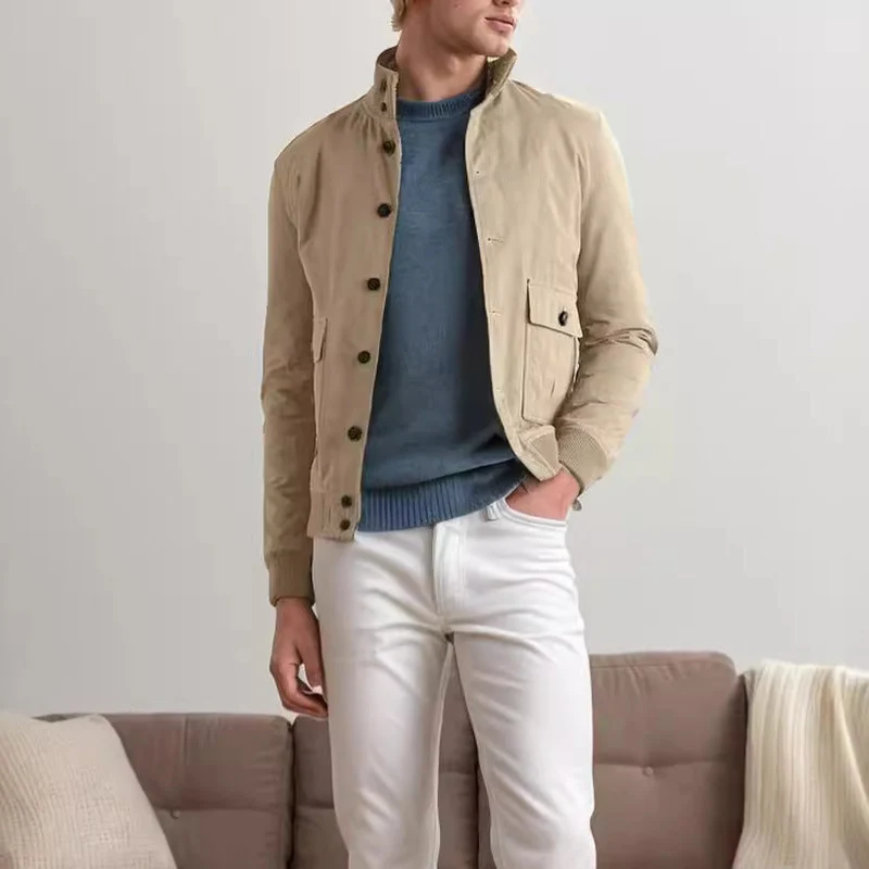 Herren modische Wildlederjacke mit strukturiertem Design Drune