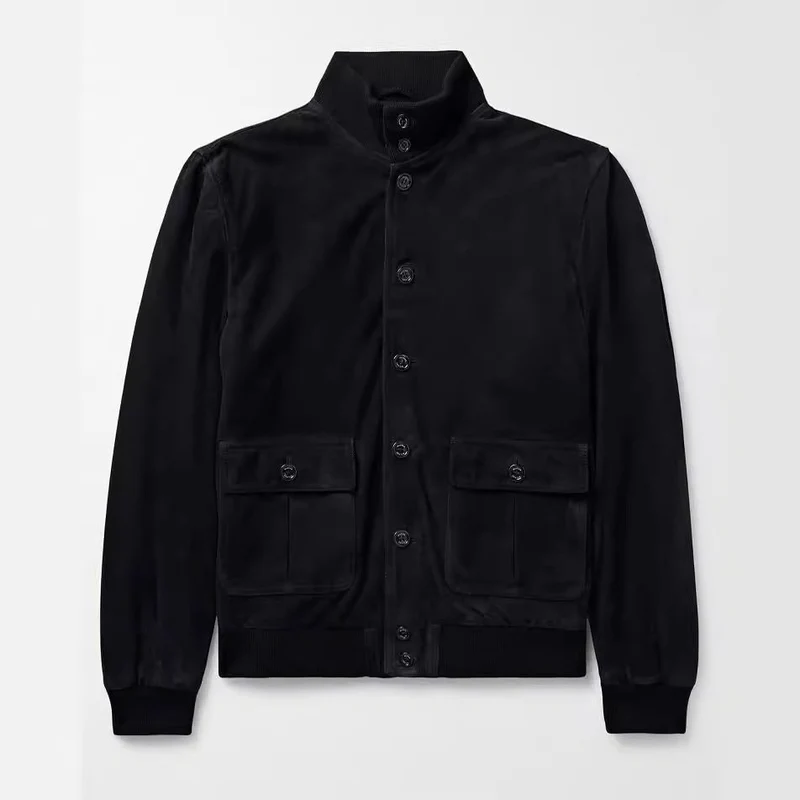 Herren modische Wildlederjacke mit strukturiertem Design Drune
