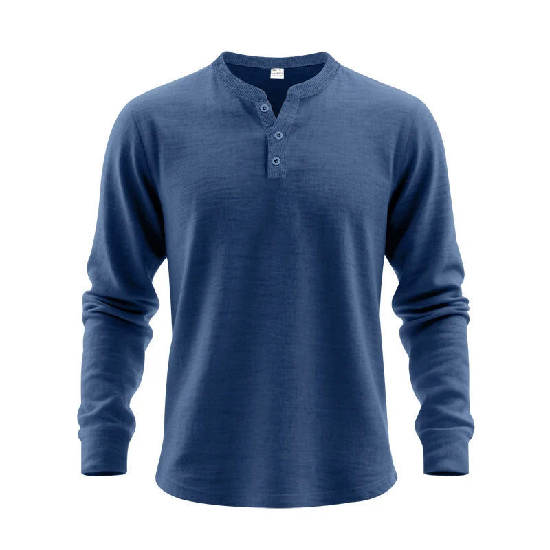 Herren Langarmshirt mit Knopfleiste Drune
