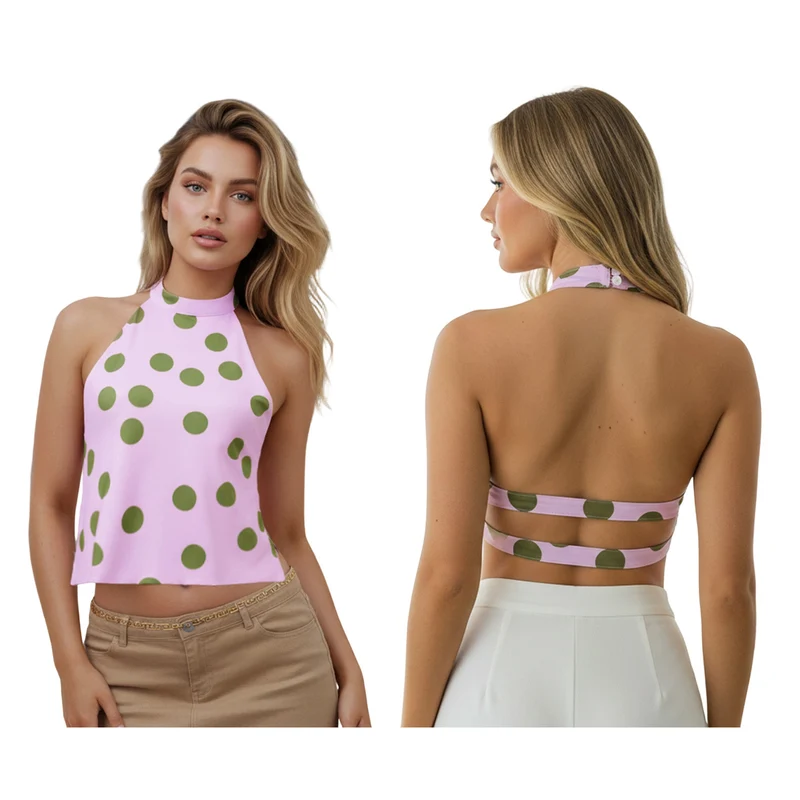 Damen Haltertop mit blühendem Design Drune