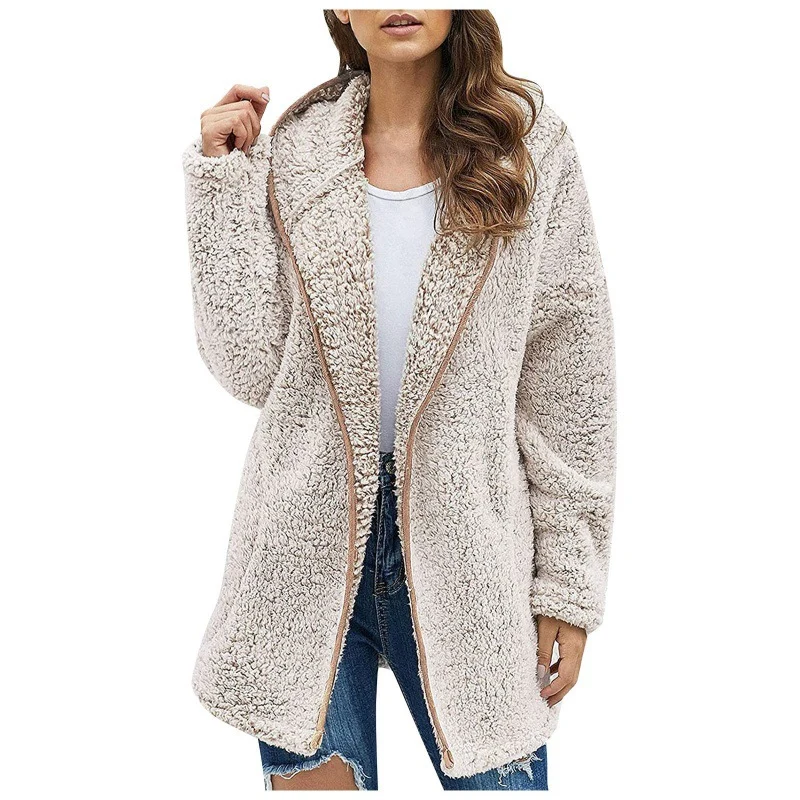 Damen kuschelige Fleecejacke mit weitem Schnitt und hochwertiger Verarbeitung Drune