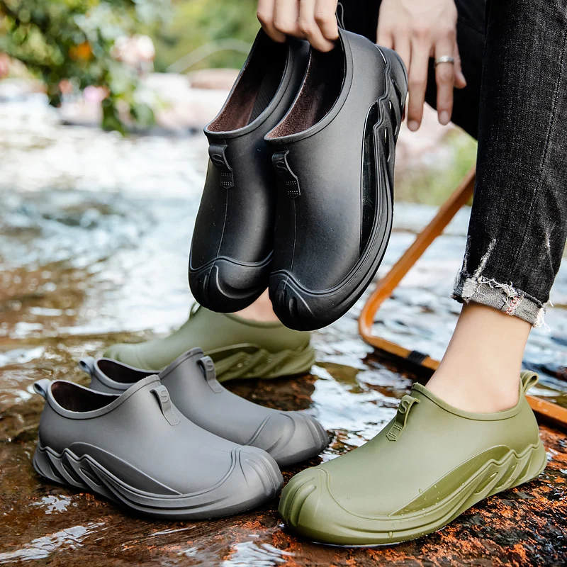 Herren Robuste wasserdichte Outdoor‑Clogs aus Vollgummi mit griffiger Profilsohle Drune