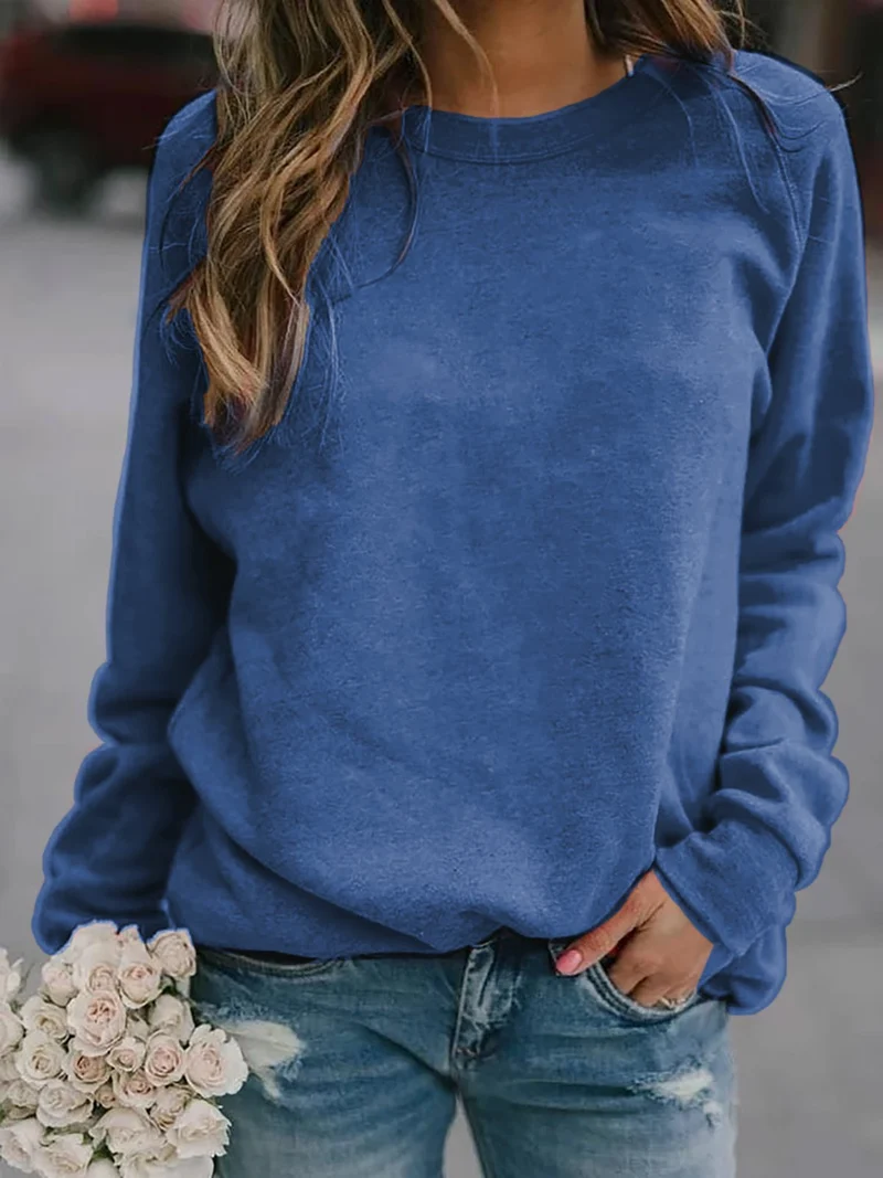 Damen Freizeit Oversized Sweatshirt mit Rundhalsausschnitt und Raglanärmeln Drune