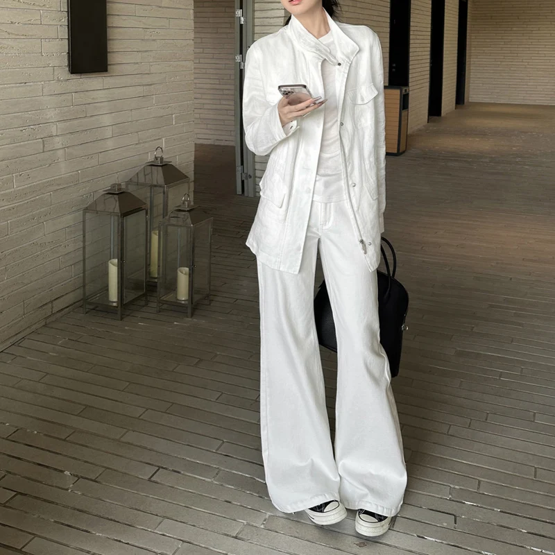 Damen Fieldjacke mit Stehkragen, vier aufgesetzten Klappentaschen und verdeckter Knopfleiste Drune