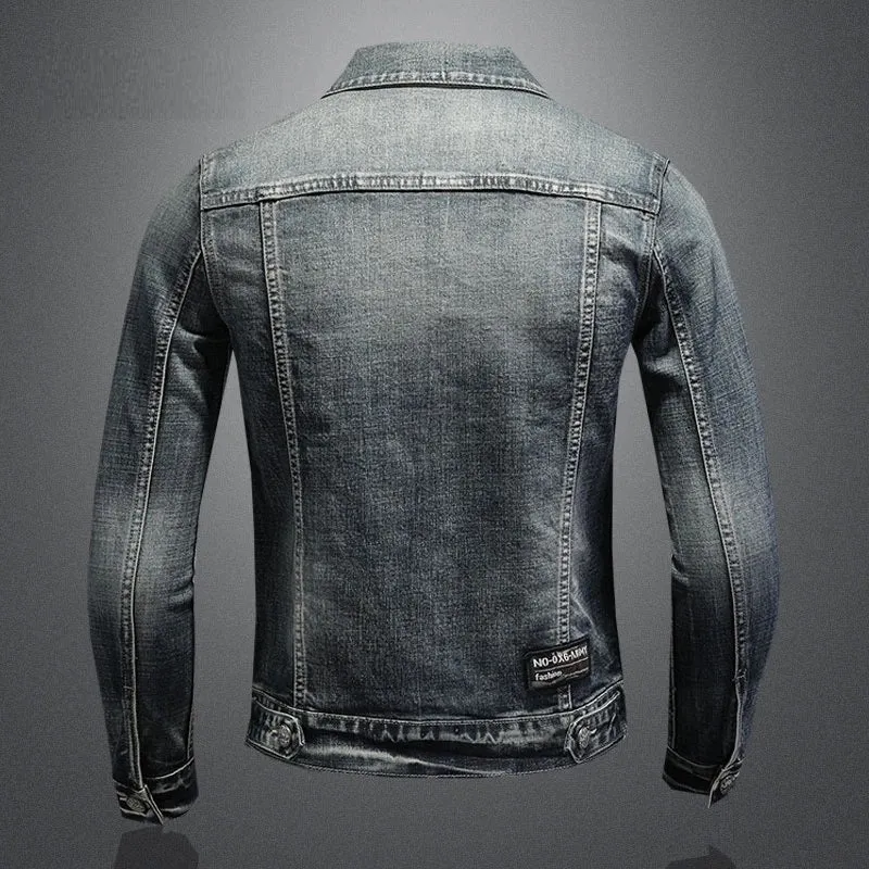 Drune | Herren Schwarze Denimjacke - Stonewashed-Stil