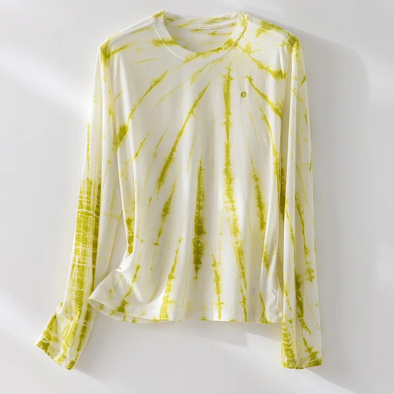 Herren Langärmeliges Batik-Longsleeve mit Slub-Struktur Drune