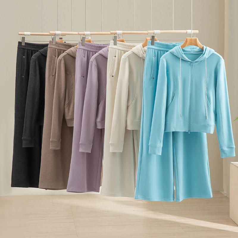 Damen Weite Satin-Loungehose mit elastischem Bund und Eingrifftaschen Drune