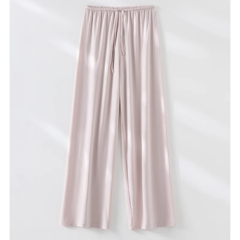 Damen Weite Relax-Hose aus seidigem Modal mit elastischem Bund und Tunnelzug Drune