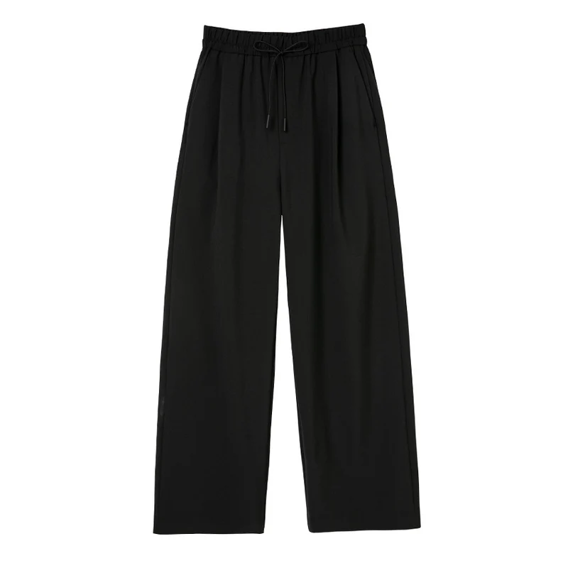 Damen weite Palazzo-Hose mit elastischem Bund und Tunnelzug Drune