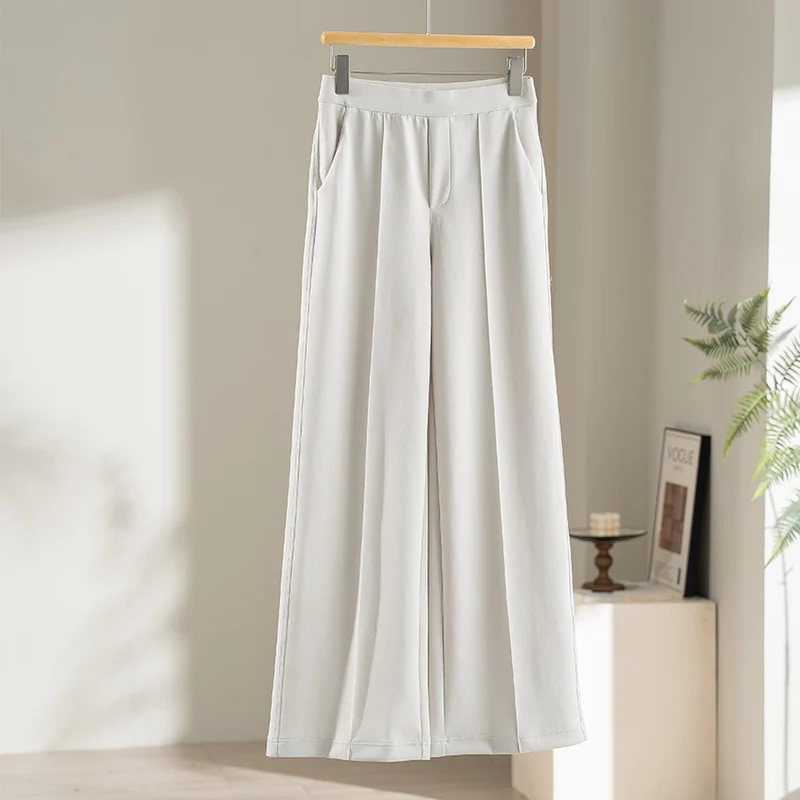 Damen Weite Palazzo-Hose aus Ponte-Jersey mit elastischem Komfortbund und Bügelfalte Drune