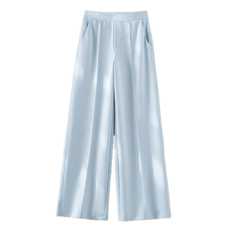Damen Weite Palazzo-Hose aus Ponte-Jersey mit elastischem Komfortbund und Bügelfalte Drune