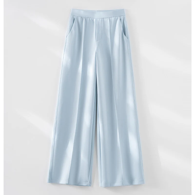 Damen Weite Palazzo-Hose aus Ponte-Jersey mit elastischem Komfortbund und Bügelfalte Drune