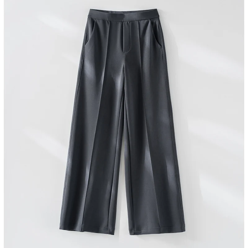 Damen Weite Palazzo-Hose aus Ponte-Jersey mit elastischem Komfortbund und Bügelfalte Drune