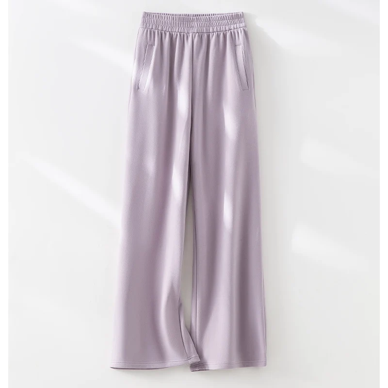 Damen weite Lounge-Hose mit elastischem Bund und Eingrifftaschen Drune