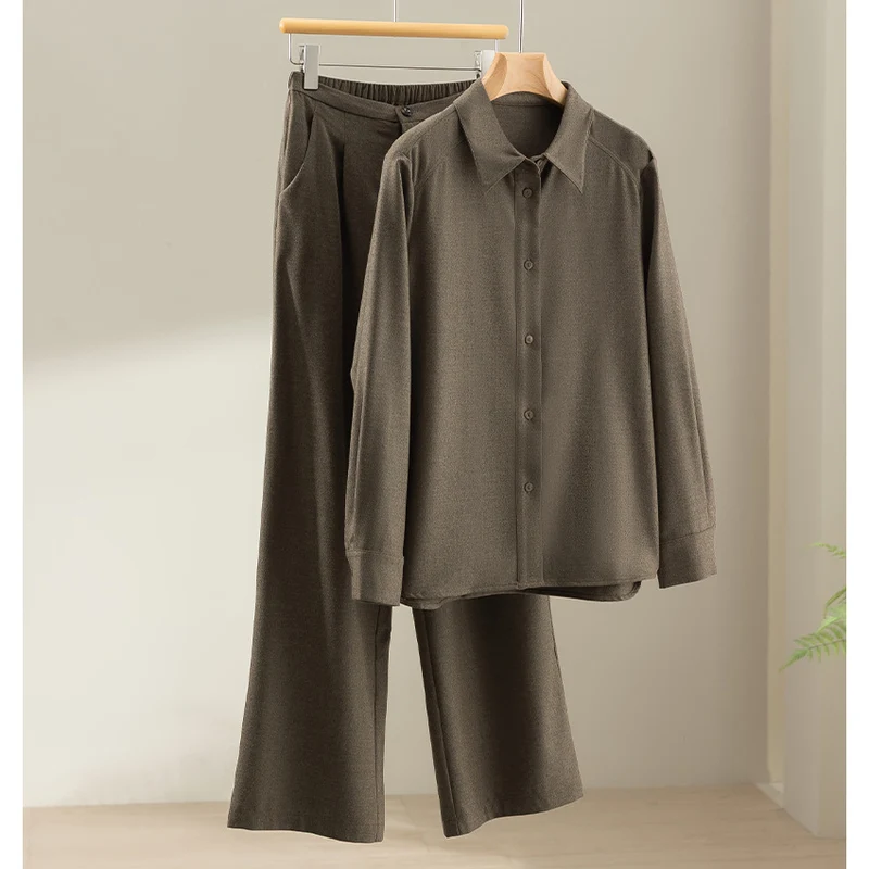Damen Weite High-Waist-Hose mit Bundfalten, elastischem Rückenteil und seitlichen Eingrifftaschen Drune