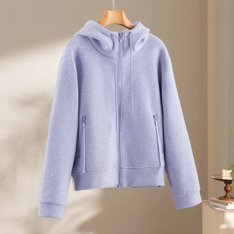 Damen weite French‑Terry Lounge-Sweatpant mit hohem Bund, Kordelzug und seitlichen Schlitzen Drune